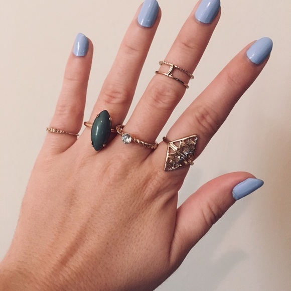 5pcs Boho Gold Fashion Ring Set - Picture 2 of 2